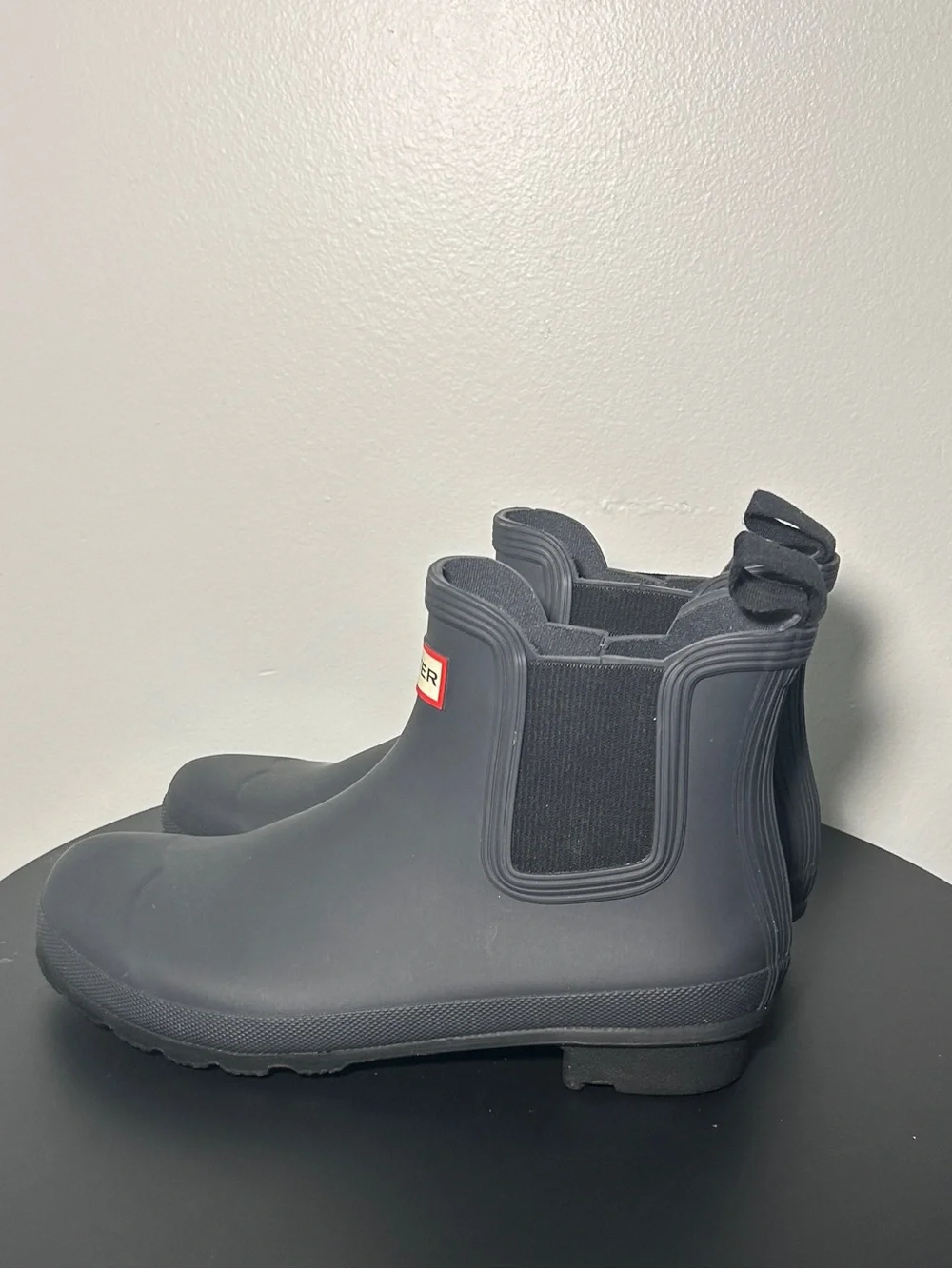 Hunter Matte Black Short Chelsea Rain Boots